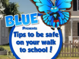 blue butterfly with text