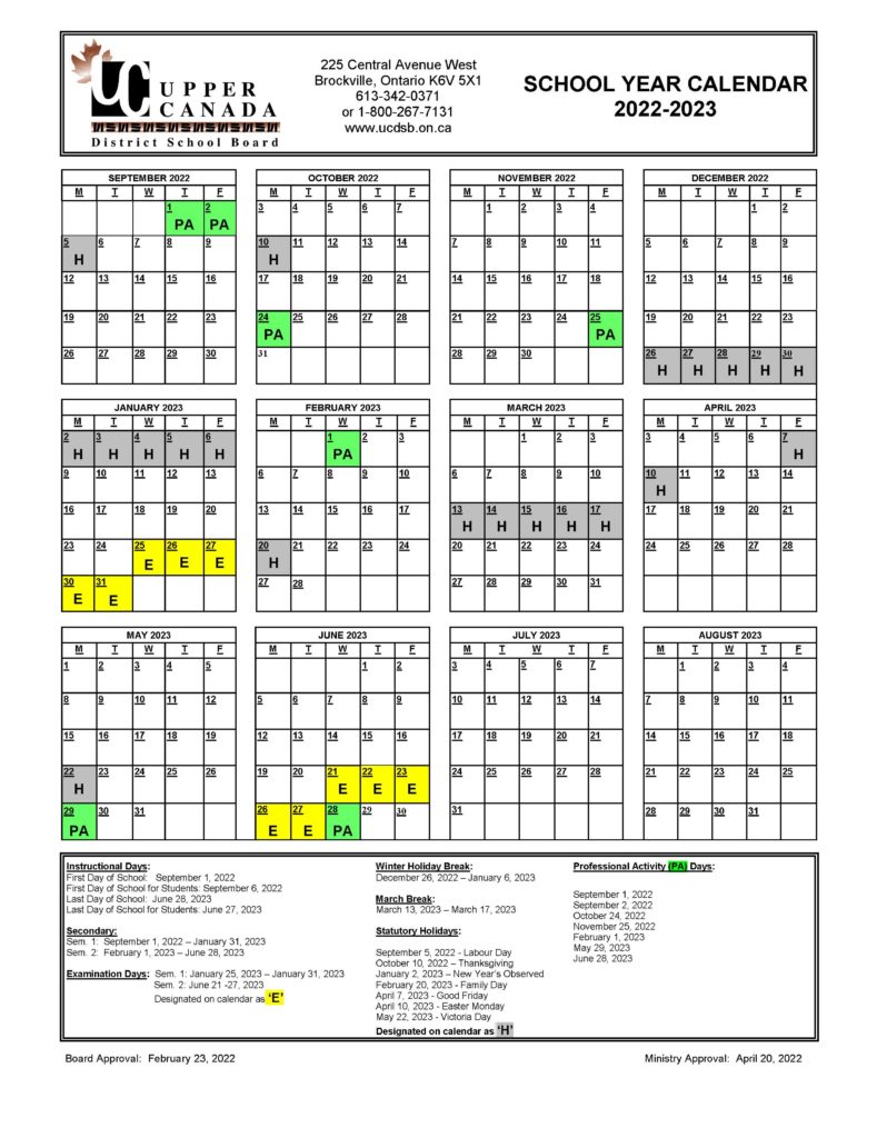School Calendars – Student Transportation of Eastern Ontario